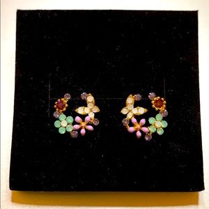 Gold Plated Flower Butterfly Earrings